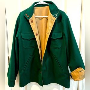 Reversible Lobo by Pendleton Vintage Green Wool and Canvas Jacket